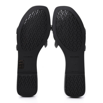 Hermes Rubber Aloha Sandals 39 Black 5 of 8