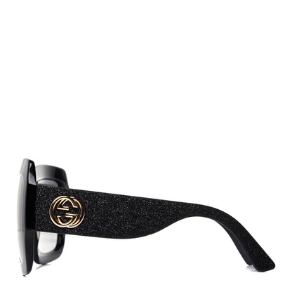 Gucci Square Frame Glitter GG0102S Sunglasses Black 3 of 7