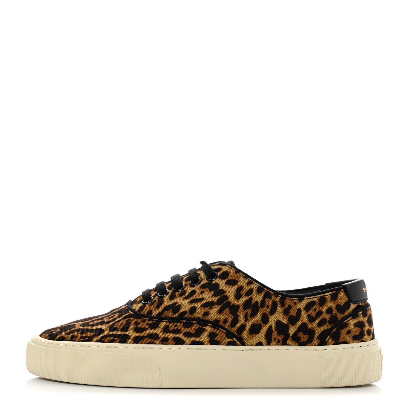 Canvas Leopard Print Venice Low Top Sneakers 39 Black