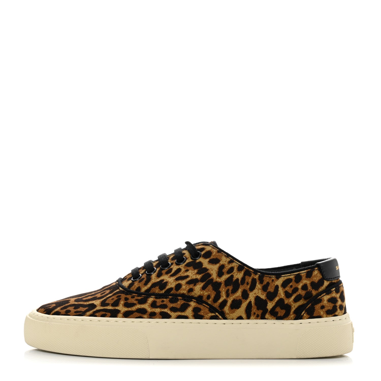 Saint Laurent Canvas Leopard Print Venice Low Top Sneakers 39 Black 1 of 9