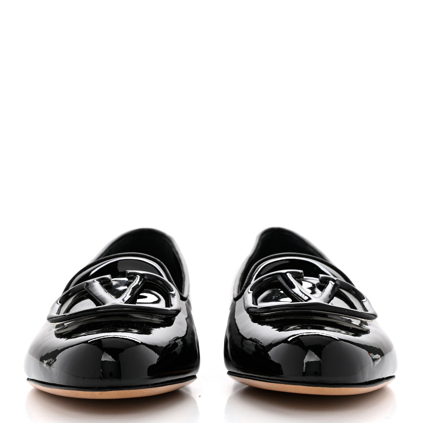 Patent Vlogo Loafer Flats 37 Black