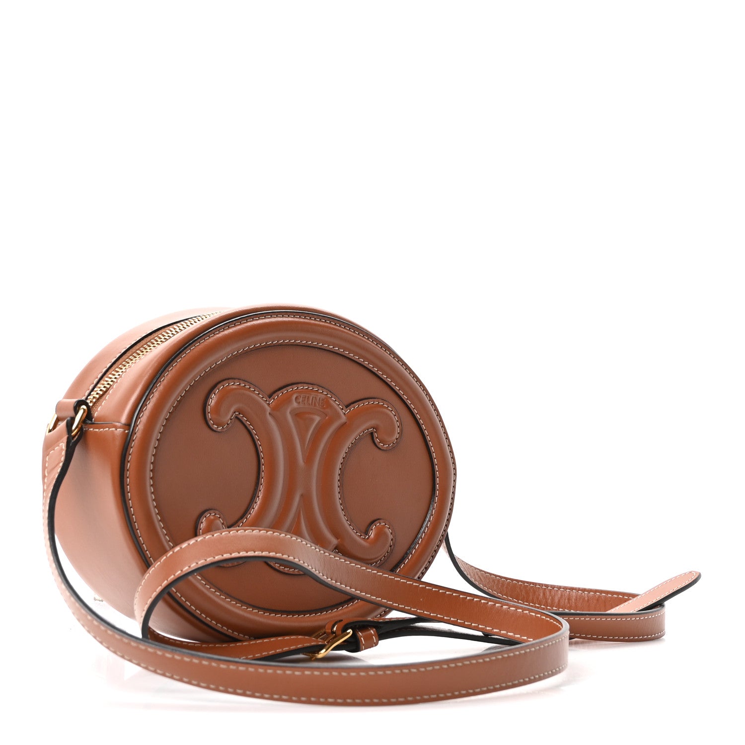 Celine Smooth Calfskin Cuir Triomphe Oval Bag Tan 3 of 9