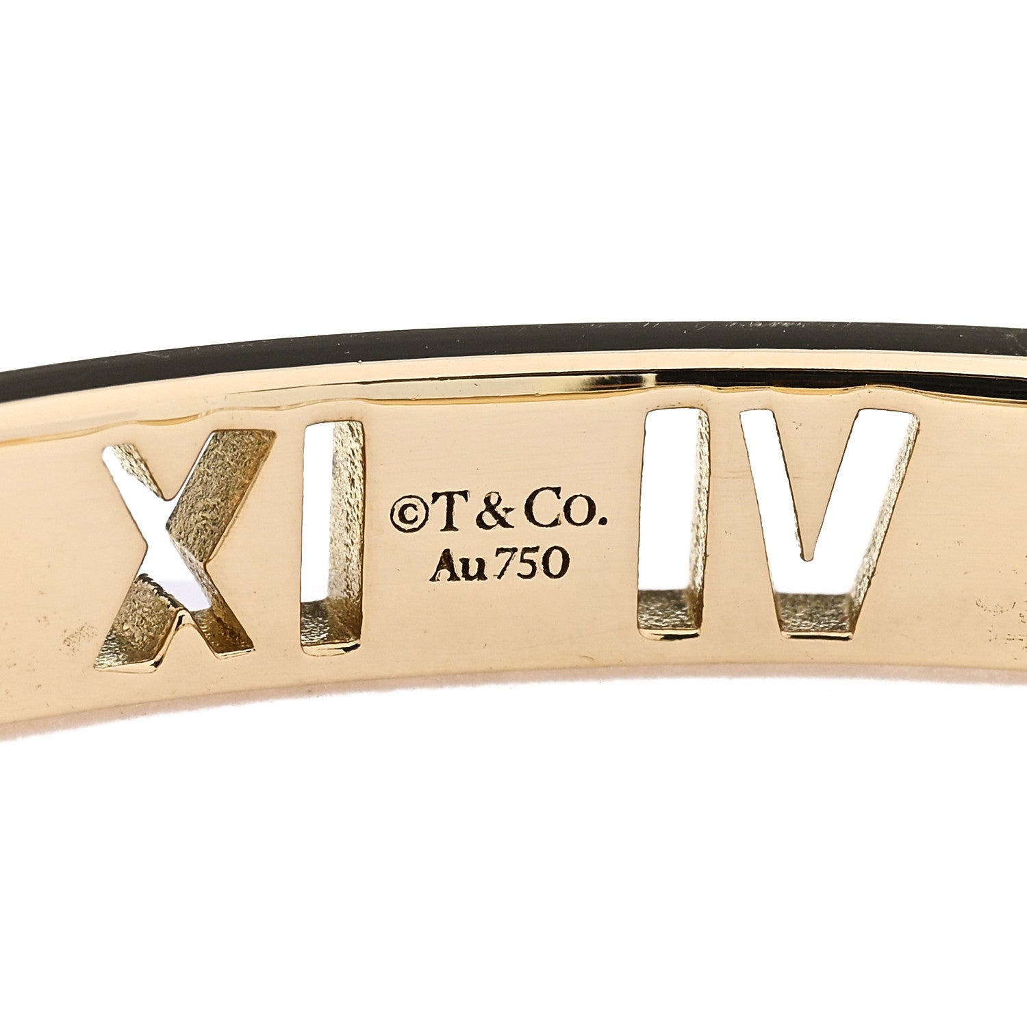 Tiffany 18K Yellow Gold Diamond Atlas Pierced Hinged Bangle Bracelet 3 of 4