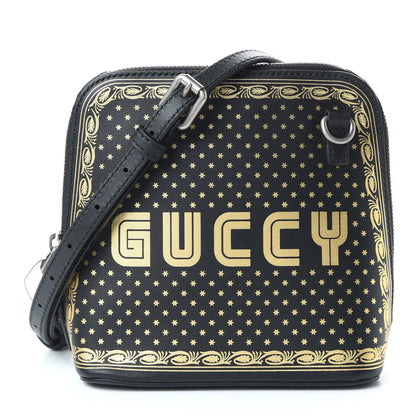 Gucci X SEGA Calfskin GUCCY Stars Mini Dome Shoulder Bag Black Gold 1 of 10