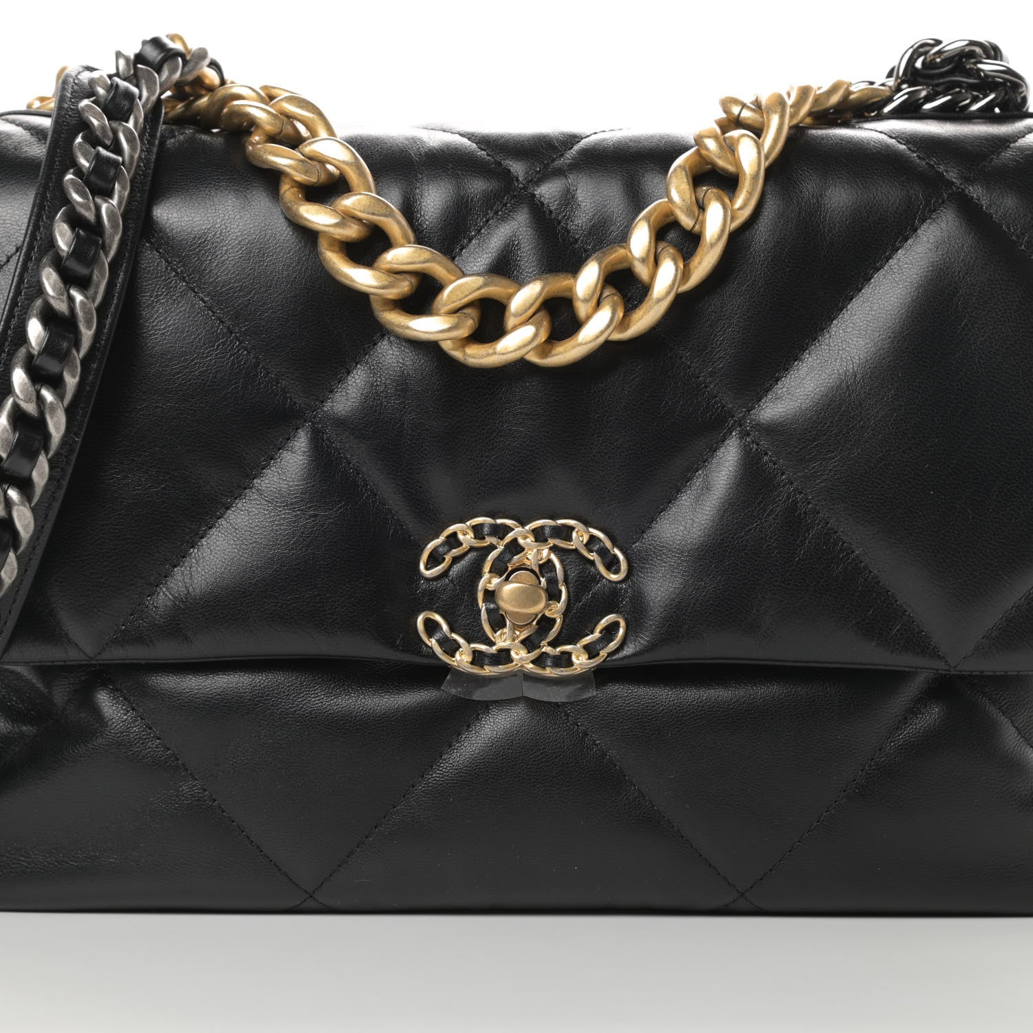 Chanel Goatskin Quilted Large Chanel 19 Flap Black 9 of 13