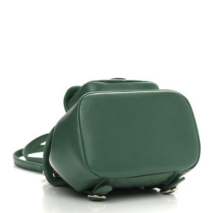 Chanel Lambskin Quilted Small Duma Drawstring Backpack Green 4 of 10