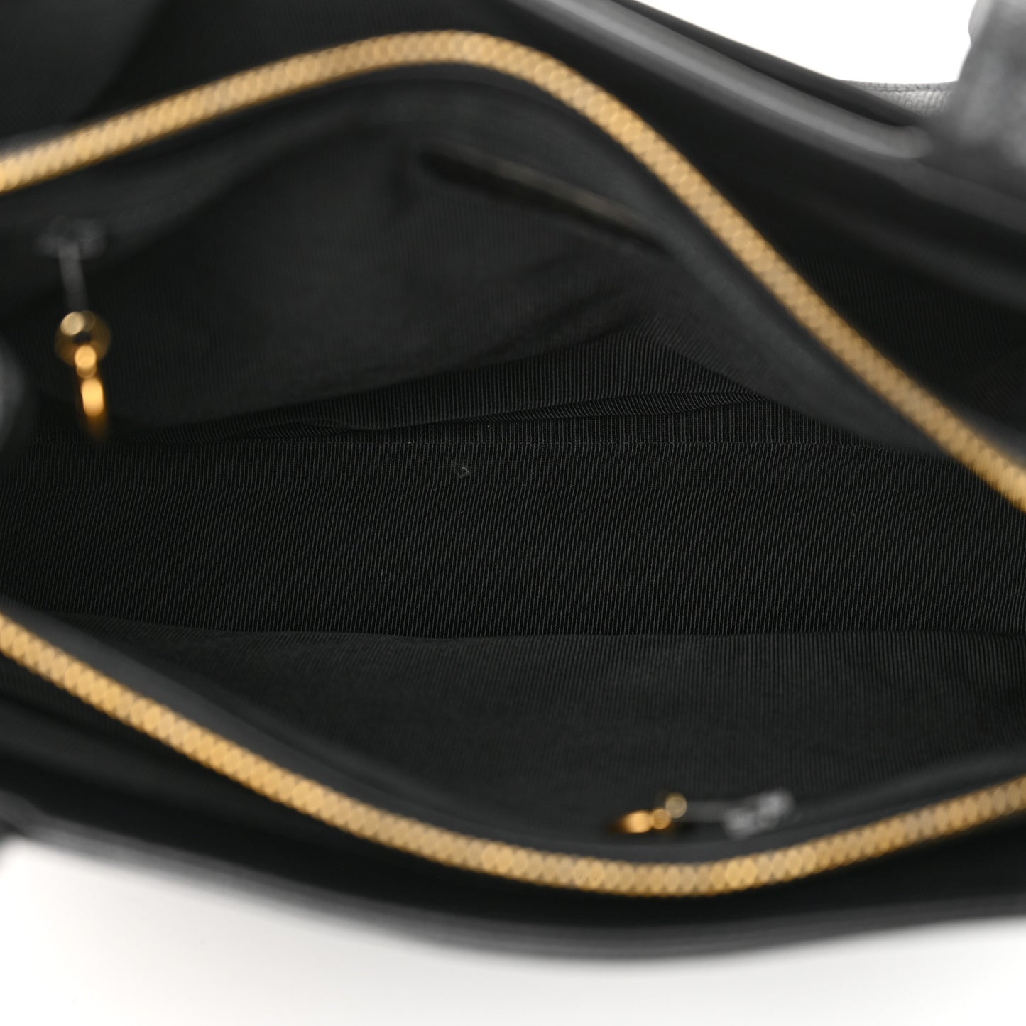 Caviar Embroidered Logo Shoulder Bag Black