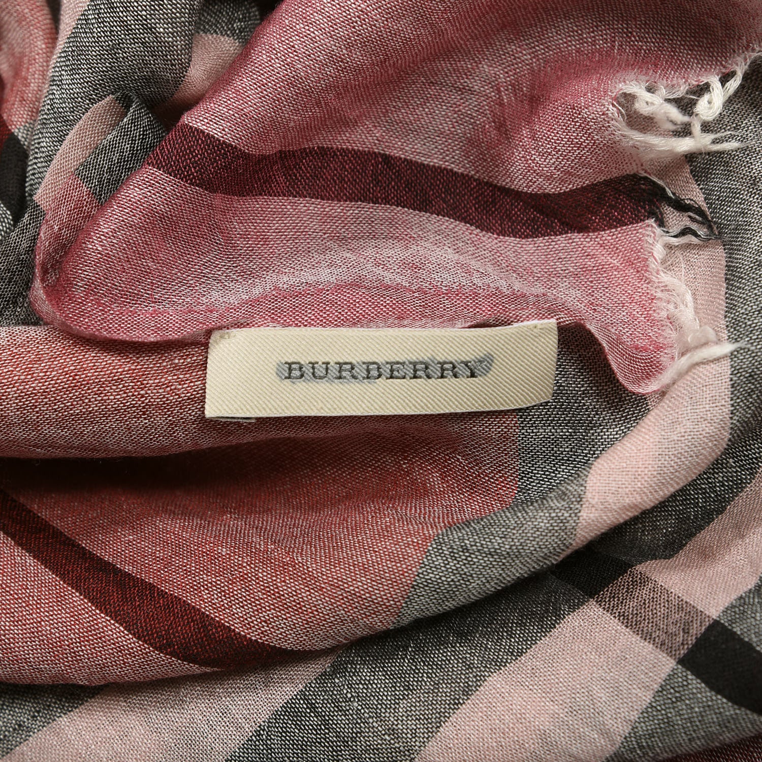 Burberry Silk Wool Gauze Giant Check Scarf Red 3 of 3