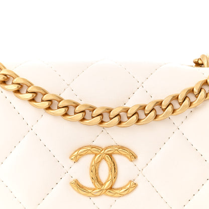 Chanel Lambskin Quilted Pillow Crush Flap Phone Holder With Chain White 9 of 13