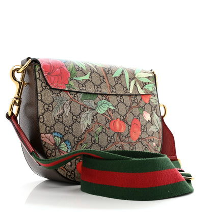 Gucci GG Supreme Monogram Tian Web Medium Padlock Messenger Shoulder Bag Beige Multicolor New Acero 3 of 15