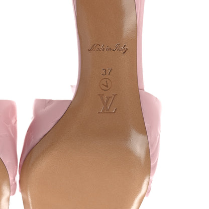 Louis Vuitton Lambskin Embossed Monogram Revival Mid Heel Mules 37 Rose Claire 6 of 8