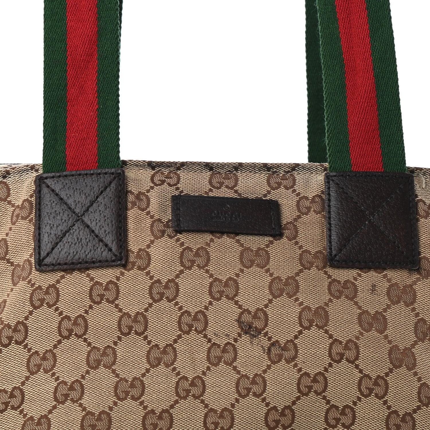 Gucci GG Monogram Medium Web Handle Bucket Tote Dark Brown 11 of 11