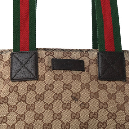 Gucci GG Monogram Medium Web Handle Bucket Tote Dark Brown 11 of 11