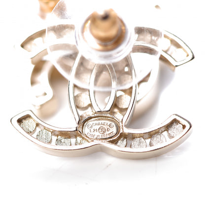 Chanel Crystal CC Large Earrings Gold 4 of 5