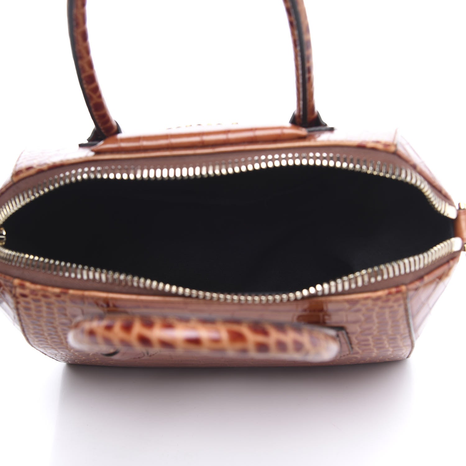 Givenchy Calfskin Crocodile Embossed Small Antigona Cognac 4 of 13