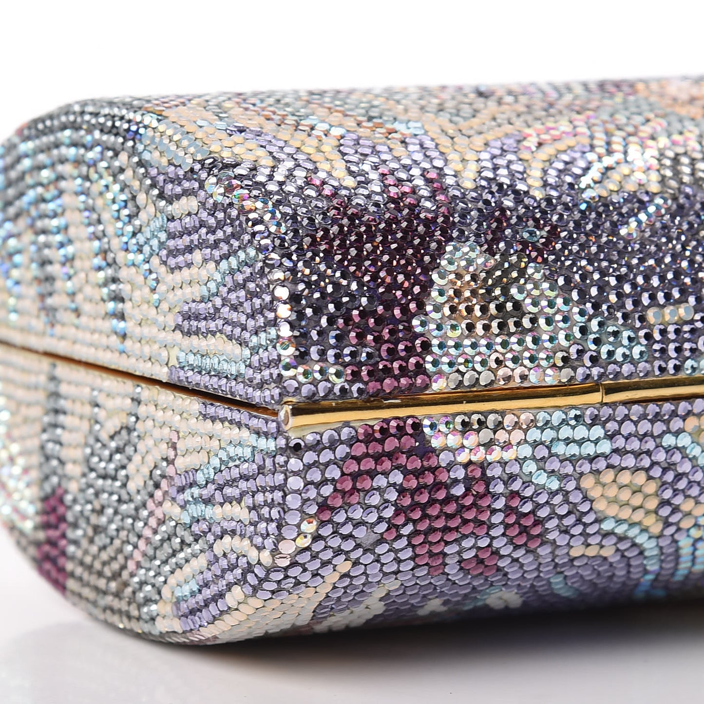Swarovski Crystal Floral Minaudiere Clutch Multicolor