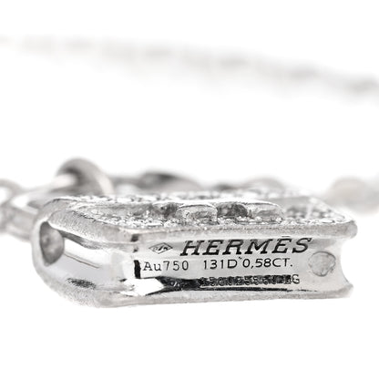 Hermes 18K White Gold Diamond Constance Amulettes Bracelet LG 3 of 3