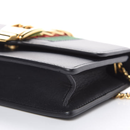 Gucci Calfskin Super Mini Sylvie Chain Shoulder Bag Black 10 of 13