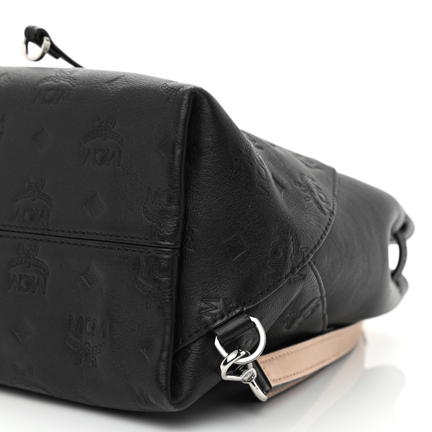 MCM Calfskin Ottomar Monogram Essential Backpack Black 10 of 14