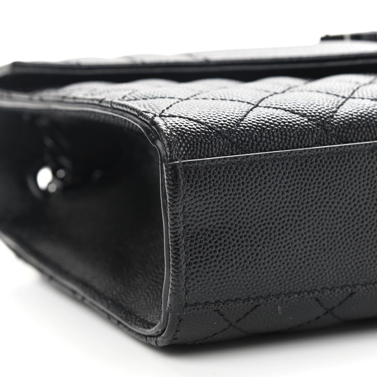 Saint Laurent Grain De Poudre Textured Mixed Matelasse Triquilt Medium Monogram Satchel Black 8 of 9