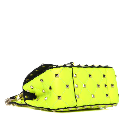 Valentino Garavani Calfskin Micro Rockstud Spike Shoulder Bag Lime 7 of 8