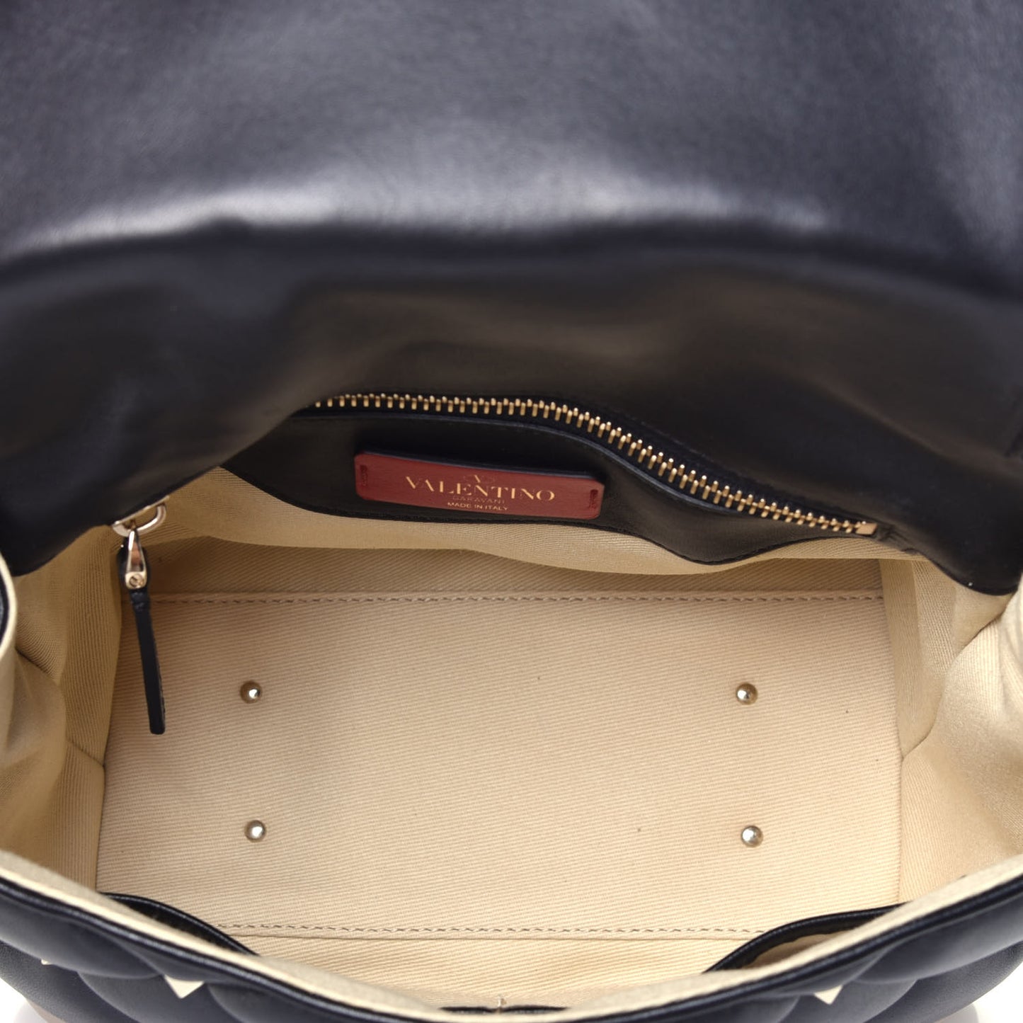 Nappa Medium Candystud Top Handle Bag Black Poudre
