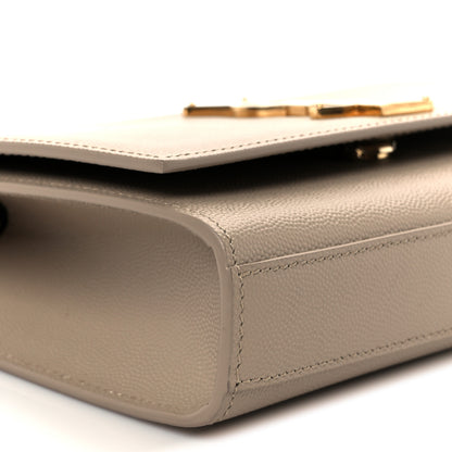Saint Laurent Grain De Poudre Small Monogram Kate Satchel Dark Beige 10 of 11