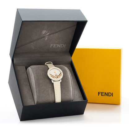 Fendi Stainless Steel Calfskin 28mm Run Away Quartz Watch Ivory 5 of 5