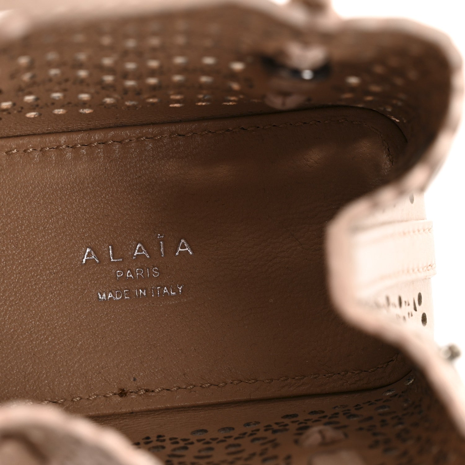 Alaia Calfskin Vienne Wave Mini Mina Bag Sable 5 of 10