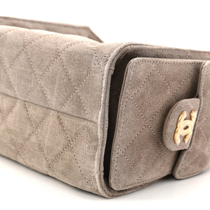 Chanel Suede Quilted Mini Chanel 25 Handbag Dark Grey 10 of 10
