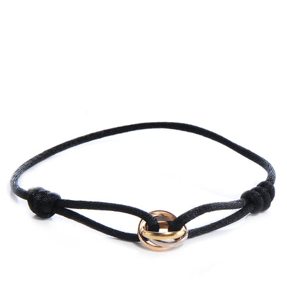 Cartier 18k Pink Yellow White Gold Trinity Adjustable Cord Bracelet 1 of 5