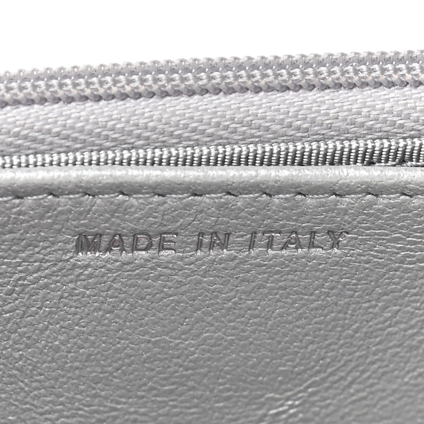 Glittered Metallic Caviar Quilted Wallet On Chain WOC Silver