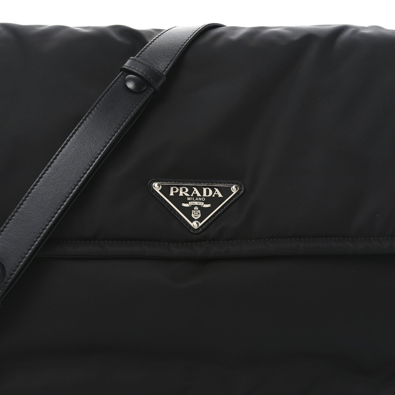 Prada Re-Nylon Vitello Padded Large Flap Shoulder Bag Black 6 of 8