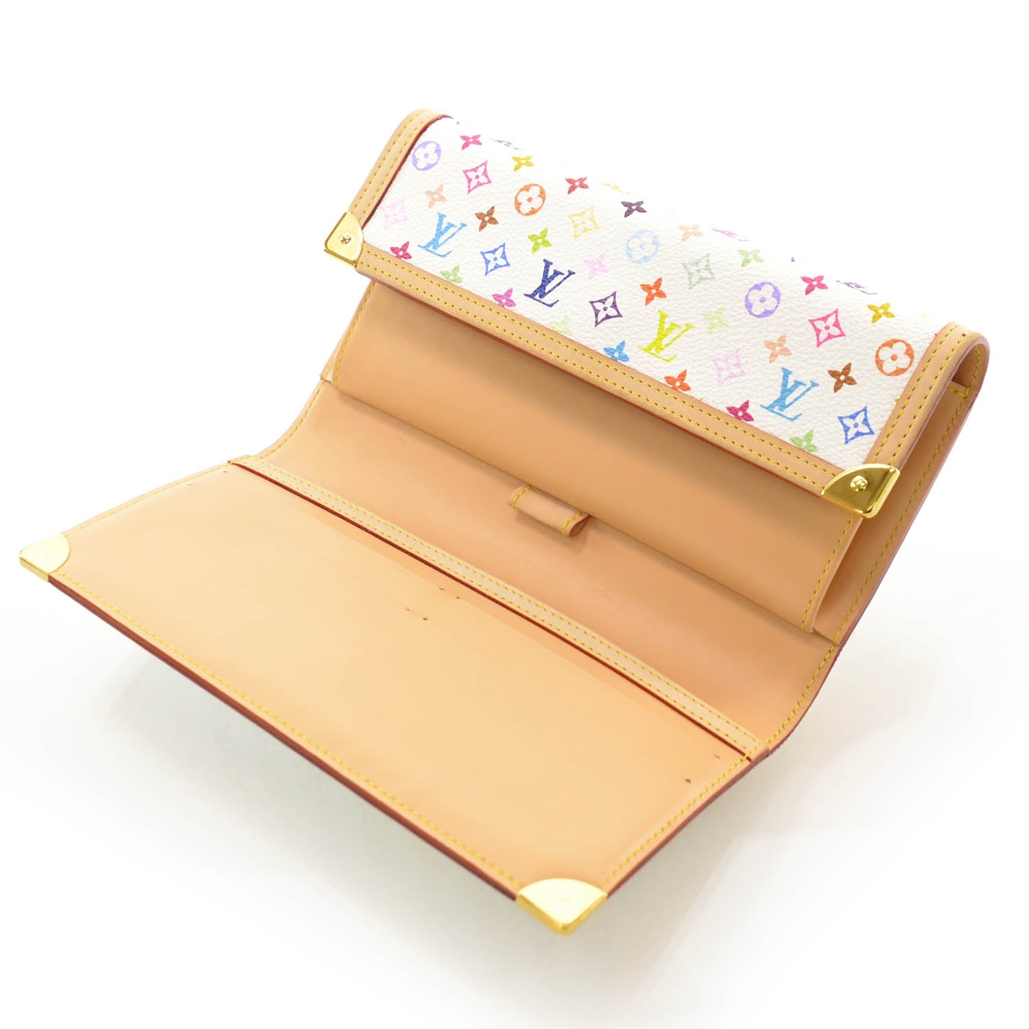 Louis Vuitton Monogram Multicolor Porte Tresor International Wallet White 6 of 9