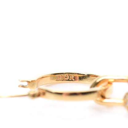 Christian Dior Crystal Lucky Locket Earrings Gold 4 of 5