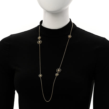 Roberto Coin 18K Yellow Gold Diamond Black Onyx Daisy Station Necklace 2 of 6