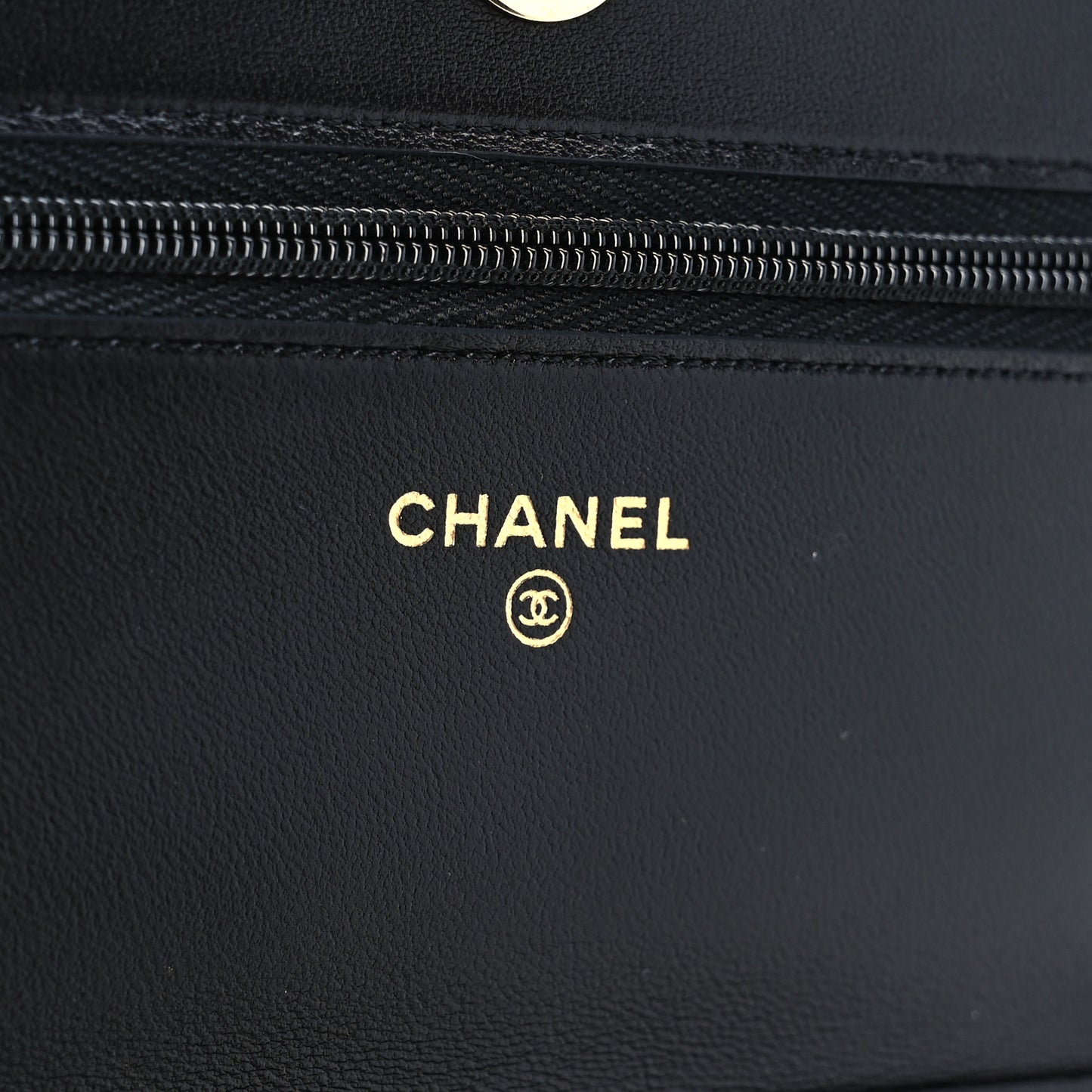 Lambskin Quilted Coco Charms Wallet On Chain Black