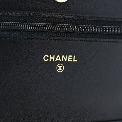 Chanel Lambskin Quilted Coco Charms Wallet On Chain Black 6 of 12