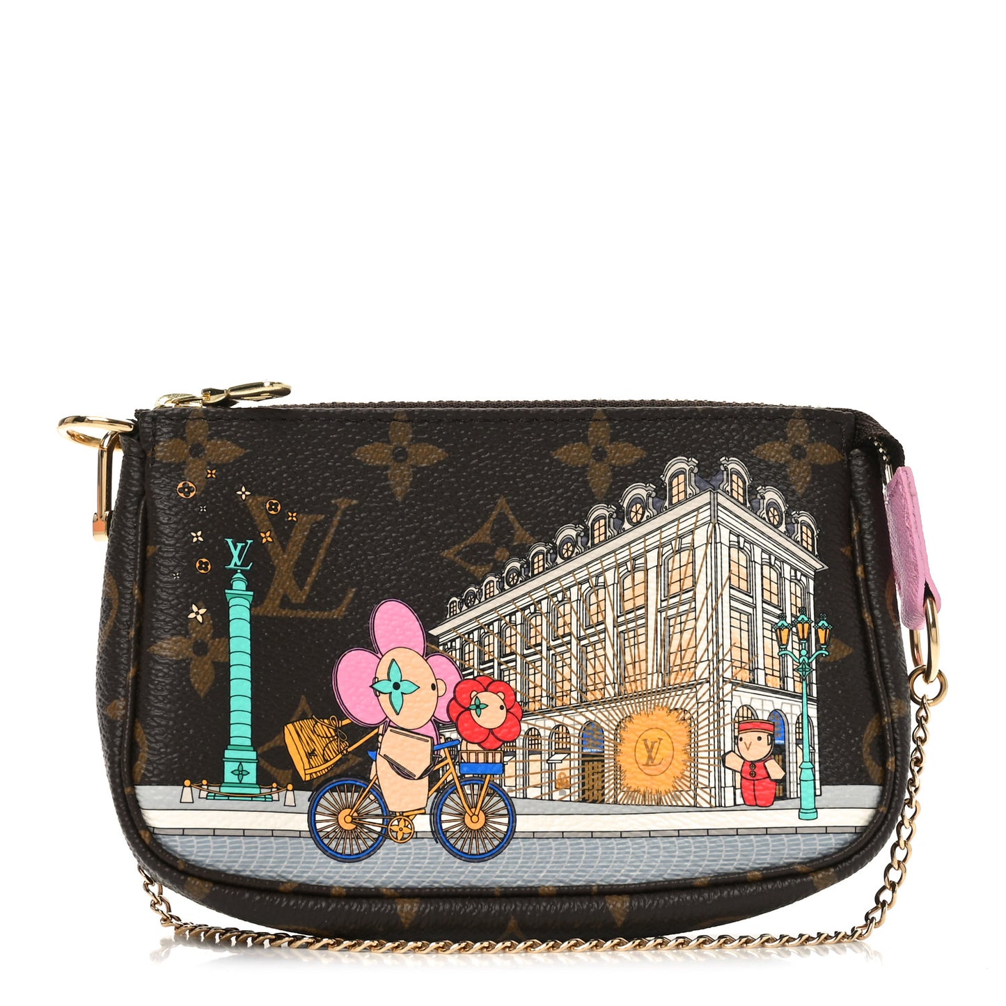 Monogram 2022 Christmas Animation Paris Mini Pochette Accessories Pink