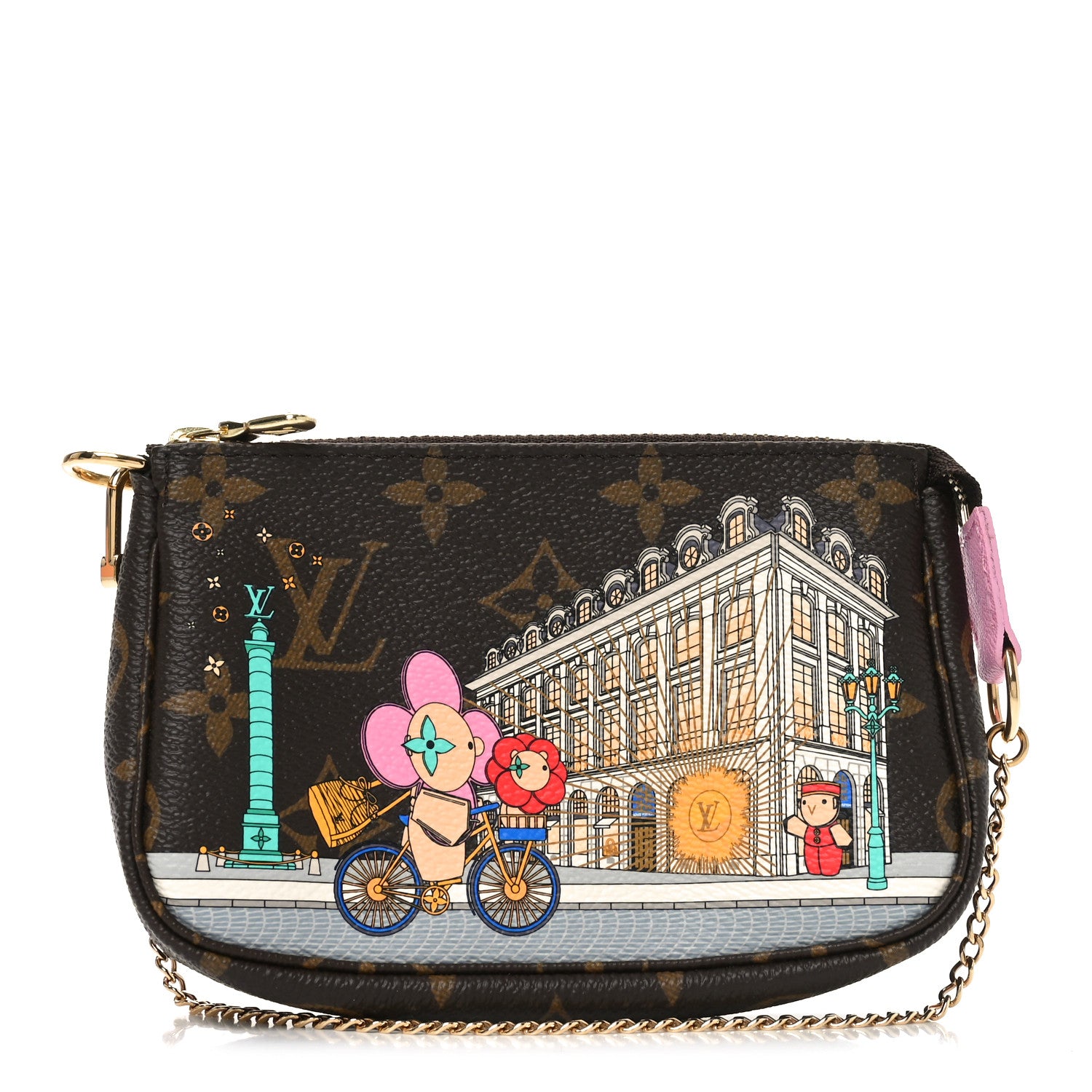 Louis Vuitton Monogram 2022 Christmas Animation Paris Mini Pochette Accessories Pink 1 of 9