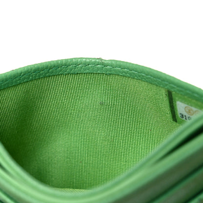 Chanel Caviar Quilted Card Holder Green 10 of 14