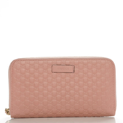 Gucci Microguccissima Zip Around Wallet Soft Pink 1 of 7