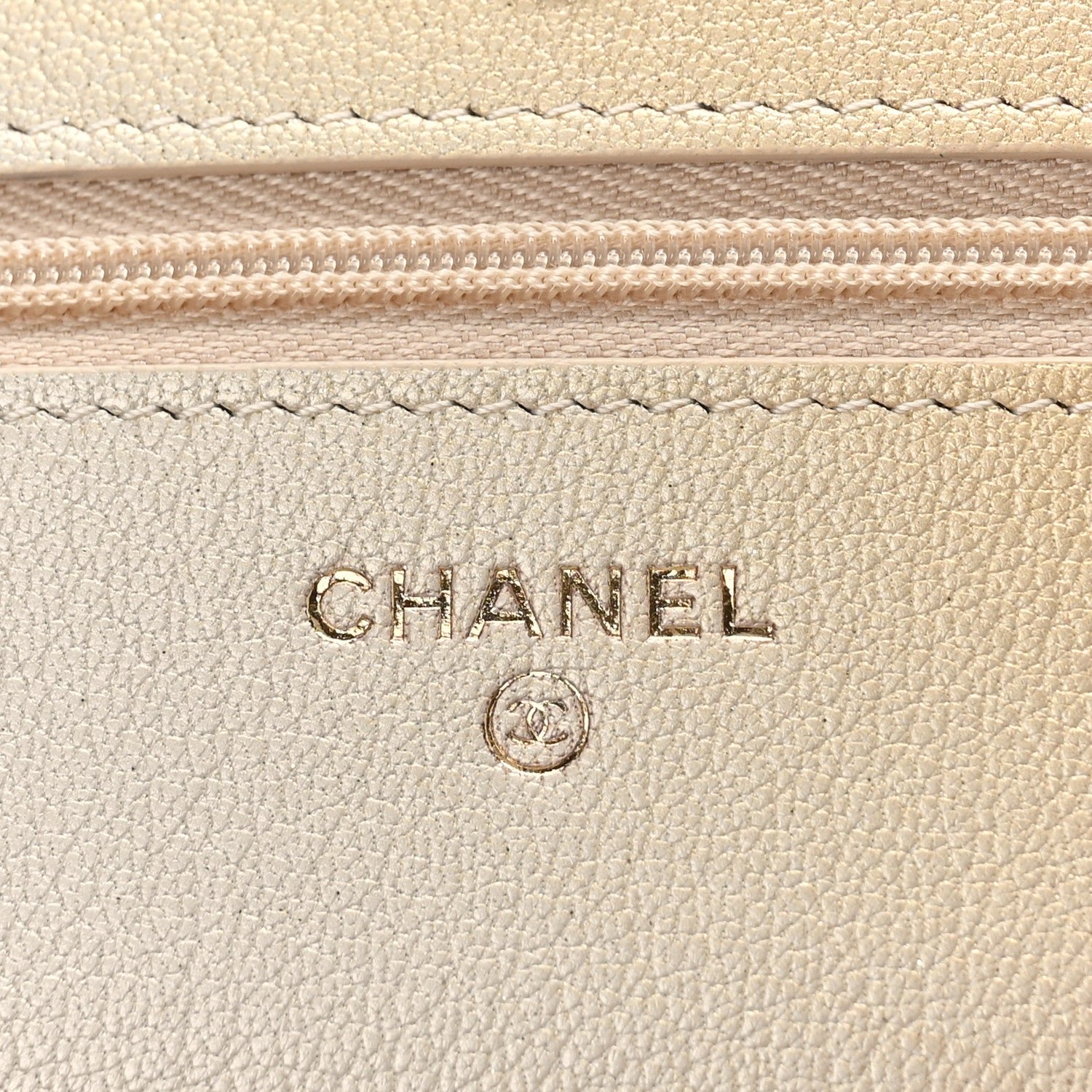 Chanel Metallic Goatskin Quilted Ombre Wallet On Chain WOC Gold 6 of 9
