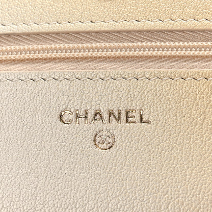 Chanel Metallic Goatskin Quilted Ombre Wallet On Chain WOC Gold 6 of 9