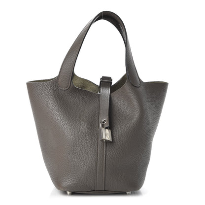 Hermes Taurillon Clemence Picotin Lock 18 PM Etain 1 of 11