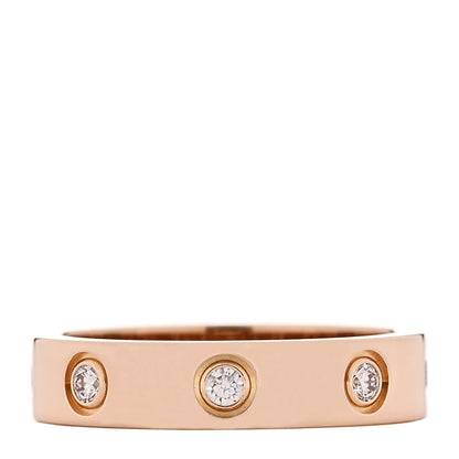 Cartier 18K Pink Gold 8 Diamond 4mm LOVE Wedding Band Ring 48 4.5 3 of 4