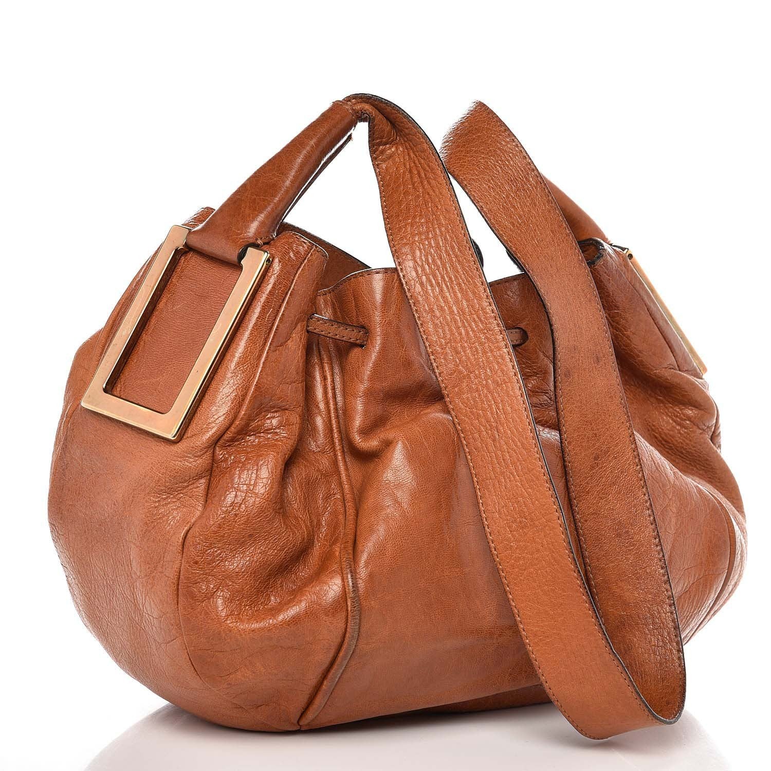 Chloe Crinkled Lambskin Ethel Satchel Tan 3 of 13
