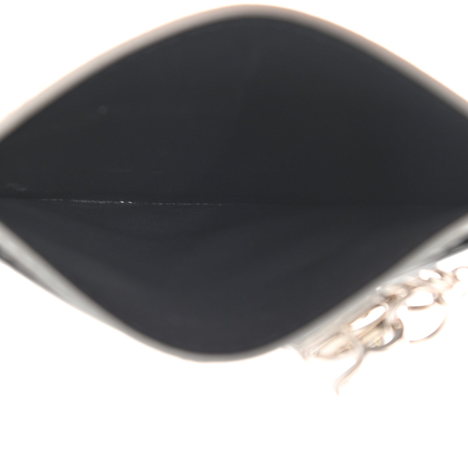 Christian Dior Metallic Patent Micro-Cannage Lady Dior Card Holder Silver 5 of 7