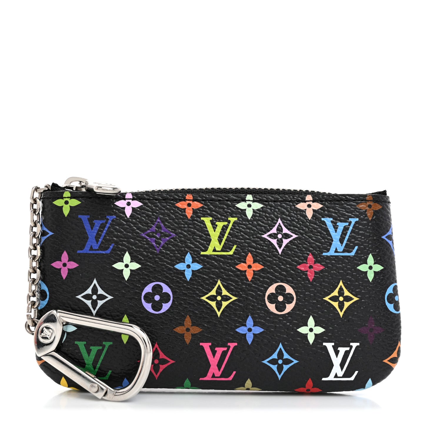LV X TM Monogram Multicolor Key Pouch Black