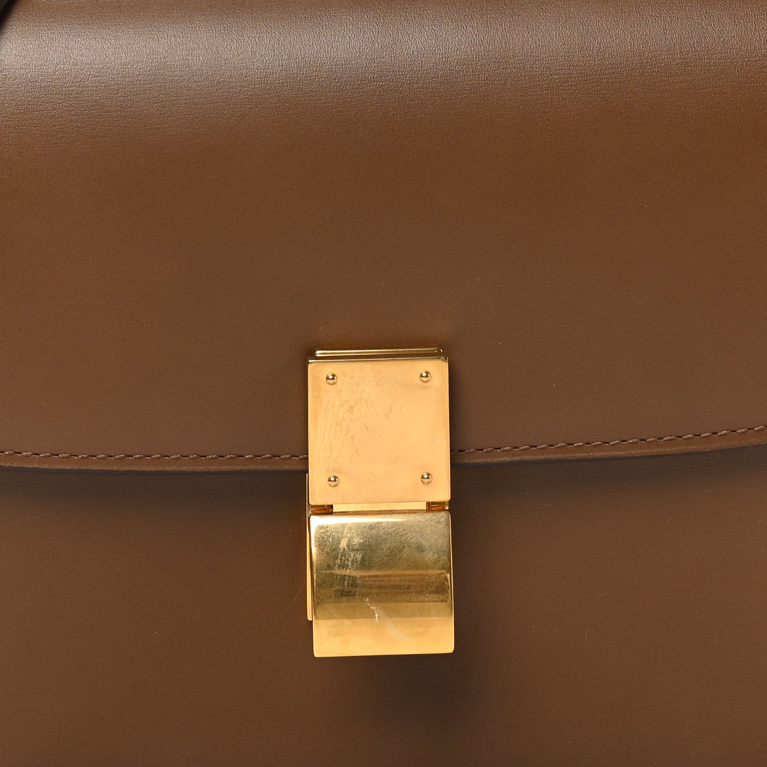 Celine Box Calfskin Teen Classic Box Flap Bag Camel 8 of 10